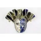 Blue Glitter Venetian Jester Mask Hand Made For Mens Mardi Gras Party thumbnail-1