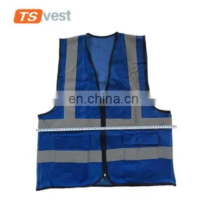 Hot Selling Warehouse Worker Royalblue Reflective Vest With 3 Pockets thumbnail-1