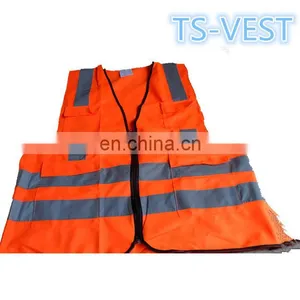 Orange Warning Reflective Safety Vest thumbnail-1