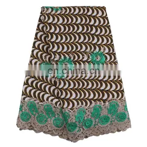 African New Arrival Wax Lace Fabric Material Cotton Ankara Embroidery Wax Print Fabric L170727001 thumbnail-2