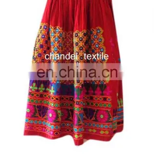 Banjara SkirtVINTAGE Skirt Rabari Collectible Banjara Belly Dance Kuchi Ethnic PINK Color With Multi Color EMBROIDERY Skirts thumbnail-1