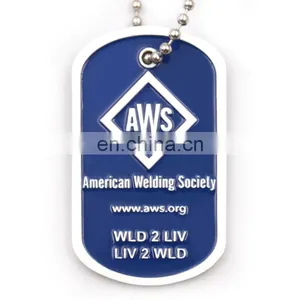 Silver Finish Aluminum Engrave Your Own Logo Dog Tag Pendant thumbnail-2