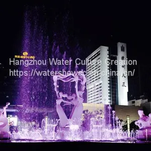 Dancing Fountain Music Fountain Light Show in the Amusement Park thumbnail-1