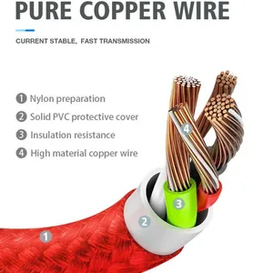 2.1 Ah Super Deal Cheap Lightning Cable Nylon Braided USB Cable for IPhone thumbnail-3