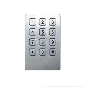 3x4 12 Keys Stainless Steel Numeric Keypad for Access Control thumbnail-3