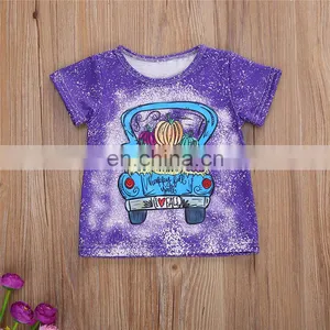 2021 Summer Fashion Halloween Pumpkin Print T-shirt Children Boys Girls Short Sleeves Tie Dye Tees Baby Kids Tops For Teenager thumbnail-3