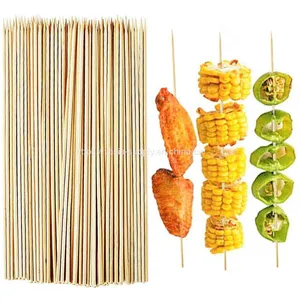 Wooden Skewer 19.5cm Length Wooden Sticks Barbecue Skewers for Marshmallow Roasting thumbnail-1