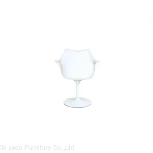 Retro Fiberglass Tulip Chairs White Tulip Table and Chairs Tulip Swivel Dining Chairs Plus Cashmere Cushion thumbnail-3