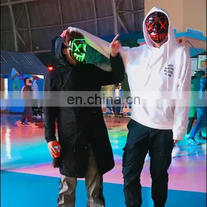 Wholesale Joker LED Light Up Adult Party Mask Halloween Decoration Neon Party Masks Dress Cosplay Custom Masks thumbnail-5
