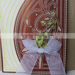 2016 Hot Sale Customized Love Design Wood Wedding Invitation Card With Ribboon thumbnail-4
