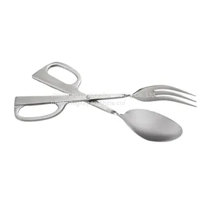 Stainless Steel Salad Servers Spoon Scissor Tong Serving Tong With Spoon Fork thumbnail-2
