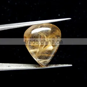 Natural Rutile Pear Cabochon Gemstone / Smooth Cabochon Stone / Rutile Quartz thumbnail-1