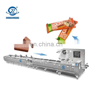 High Speed Automatic Feeding Line Chocolate Granola Bar Pillow Packaging Line Sachet Packaging Machine thumbnail-1