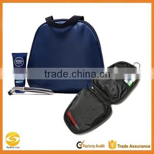 Custom Blue Polyester Hanging Travel Toiletry Bag, Travel Cosmetic Bag for Men,mens Blue Travel Wash Bag thumbnail-1
