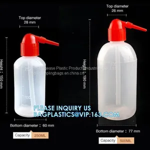 Custom Logo 250ml 500ml 1000ml Plastic Red Head Curved Mouth Cleaning Washing Bottle, Laboratory Supplies thumbnail-4
