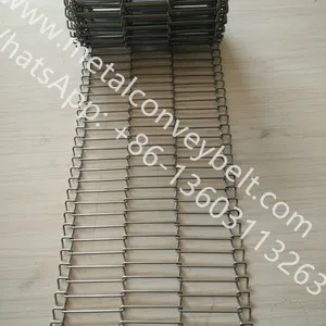 Food Grade Stainless Steel Flat Flex Wire Mesh Continuous Conveyor Belt Sprocket Shaft For Oven Dryer Machine Line thumbnail-2