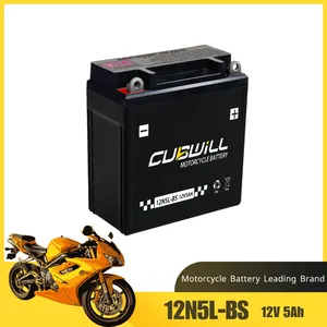 12V Lead Acid Battery 12N5L-BS Rechargeable AGM Battery Motorcycle Battery thumbnail-1