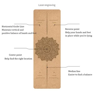 New Arrival Eco Friendly Custom Print Anti Slide Private Label Exercise Organic Cork Yoga Mat thumbnail-4