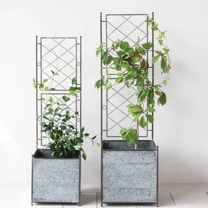 Elegant Landscaping Wrought Iron Garden Fence | Modern Privacy Screen With Trellis thumbnail-3