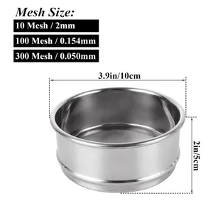 Lab Sieves 304 Stainless Steel Test Sieves 300 Mesh 0.05mm, 100 Mesh 0.154mm, 10 Mesh 2mm Aperture Lab Standard Test Sieve Factory Direct thumbnail-2
