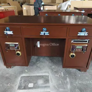 Stylish Office Desk With Hidden Safe – Semiconductor Fingerprint + Touch Screen + Voice Prompt, for Secure Document & Cash Storage thumbnail-1