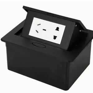EU Double Floor Mounted Pop up Floor Socket Box thumbnail-3