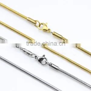 Round Snake Stainless Steel Chain Necklace 1.2mm Silver, Cheap Price Round Snake Chain Necklace thumbnail-1