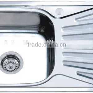 Kitchen Apron Single Bowl Stainless Steel Sink With Tray HD8143 thumbnail-2
