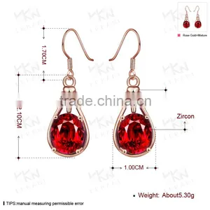 2015 Fashiable New Design Big Red Rhinestone Crystal Earrings thumbnail-4