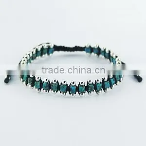 Turquoise Dice & Sterling Silver Spheres Macrame Bracelet thumbnail-1
