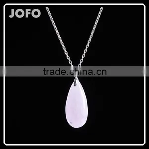 2017 Trending Products Fashion Big Oval Quartz Natural Stone Pendant Necklace SMJ0128 thumbnail-1