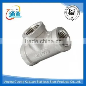 Made in China Casting Female Stainless Steel 316 3/4" Equal Tee thumbnail-3
