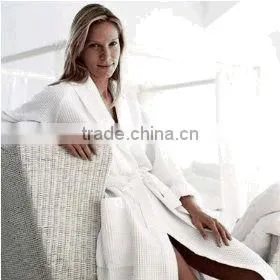 100%cotton Waffle Shawl Collar Adult Bathrobes thumbnail-1