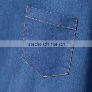 2015 New Arrival Latest Half Sleeve Denim Woman Dress Blue Denim Woman Dress thumbnail-5