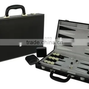 Leather Travel Suitcase of Backgammon Set thumbnail-1