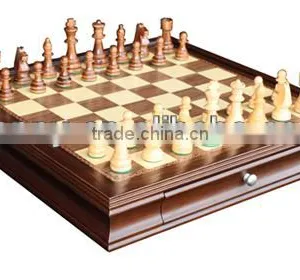 2014 Wooden Chessboard Chess Game Set Checkerboard thumbnail-1