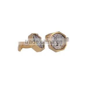 Antique Men Design Gold Cufflinks,copper Floating Locket Watch Cufflinks thumbnail-2