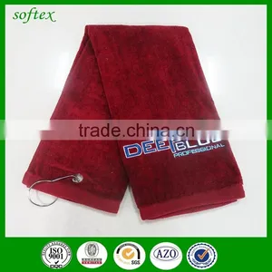 Metal Hook 100 Cotton Golf Towel Embroidery Style thumbnail-1