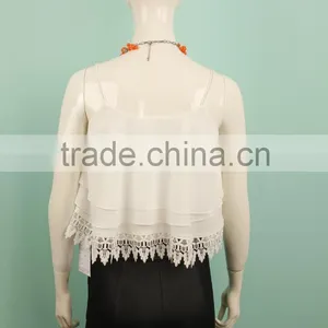 2015 Models Chiffon Blouse Lace in the Bottom Online Shopping thumbnail-5
