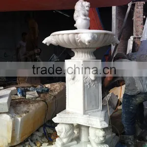 Flower Garden Stone Water Fountain Lion Head Hand Carved Marble Sculpture From Vietnan thumbnail-1