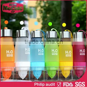 Mochic Custom Tritan Lemon Drinking Water Bottle for Travel / Fashion BPA Free Plastic Sport Drink Bottle With Stainless Steel thumbnail-5