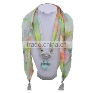 2016 Spring Women New Design Jeweled Scarf With Pendant thumbnail-1