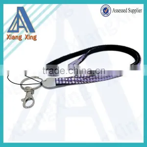Double Line Clear Rhinestone Cute Yoyo Badge Reel Lanyard for Keys thumbnail-5