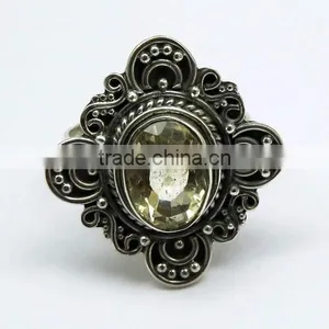 Excellent !! Citrine 925 Sterling Silver Ring, Online Silver Jewelry, Indian Gemstone Silver Jewelry thumbnail-2