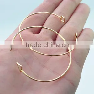 S>>>>Trendy Geometric Double Triangle Bangle Alloy Plated Gold Silver Design Opening Classic Bangles/ thumbnail-5