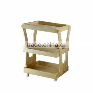 Wood Color Salon Trolley Salon Furniture Wood Shelf 3968 thumbnail-2