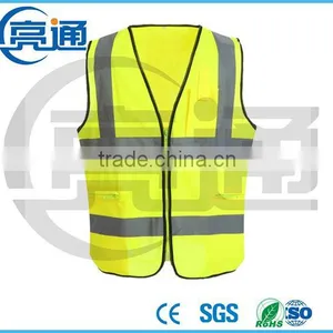 2 Pockets Neon Green Safety Vest With Reflective Strips ANSI/ISEA Medium thumbnail-5