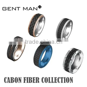 Gold Titanium Ring Carbon Fiber Ring 8mm Titanium Carbon Fiber Ring thumbnail-5