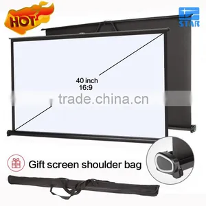 High End H40 40 Inch 16:9 Portable Outdoor Foldable Hanging / Desk / Table Projector Screen, Mini Pull up Screen thumbnail-1