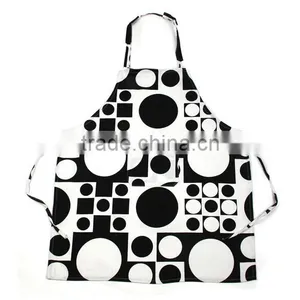 Black White Apron Kitchen Protective Clothing Cover Cotton Kitchen Apron For Men And Women thumbnail-3